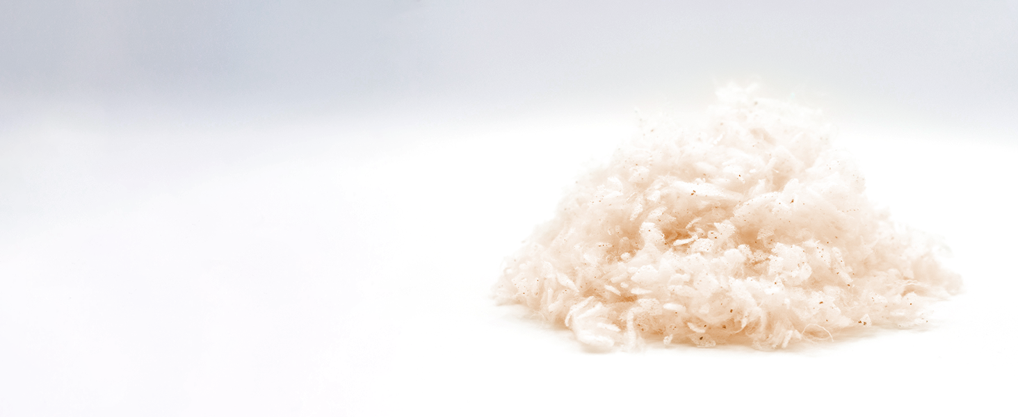 Pile of patent-pending fill for bed pillow