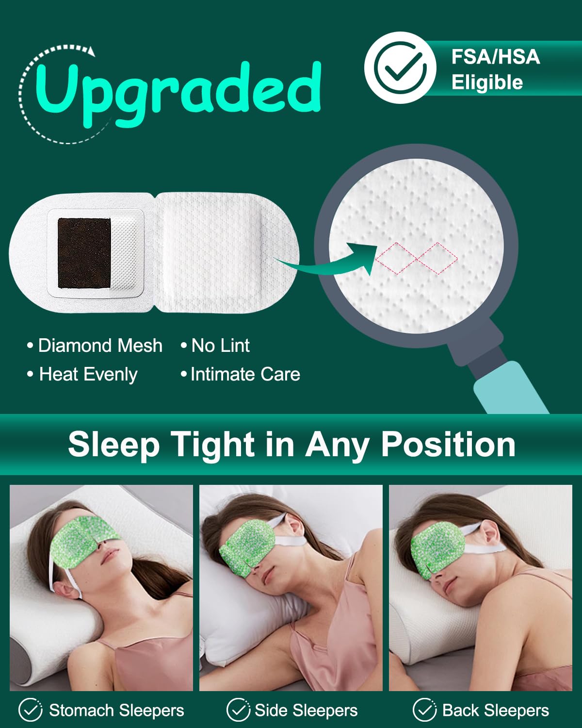 16 Packs Steam Eye Masks for Dry Eyes Self Heating Warm Compress for Eyes Fatigue Puffiness Relief Disposable Heated Eye Mask Travel Essentials Spa Relaxation Set for Women Christmas Unscented.jpg