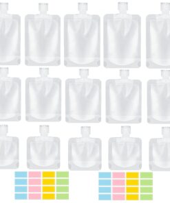 17 Pack Travel Pouches for Toiletries,TSA Approved,Travel Size Portable Containers,Stand Up Pouch,Refillable Travel Accessories for Shampoo Conditioner Lotion Soap Liquids (B-17pcs)