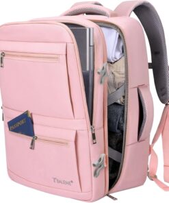 BALEINE Travel Backpack for Women Men, Large Sturdy Carry On Laptop Backpack Gifts for Business, Casual, Weekender, Hiking (Large, Pink)