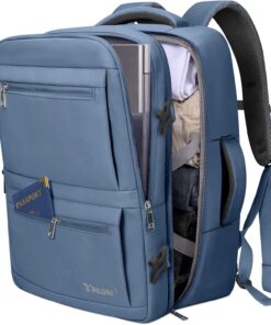 BALEINE Travel Backpack for Women Men, Large Sturdy Carry On Laptop Backpack Gifts for Business, Casual, Weekender, Hiking (Large, Dusty Blue)