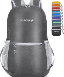 ZOMAKE Ultra Lightweight Hiking Backpack 20L, Packable Small Backpacks Water Resistant Daypack for Women Men(Medium Grey)