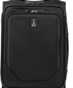 Travelpro Crew Classic Lightweight Softside Expandable Carry on Luggage, 8 Wheel Spinner Suitcase, Men and Women, Carry On 21-Inch, Black