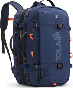 Tolaccea Travel Backpack for Men Women, 40L-50L Carry On Backpack with Wet Dry Compartment, Flight Approved Laptop Daypack Fits 15.6", Convertible Expandable Large Rucksack Duffel Bag for Work Travel