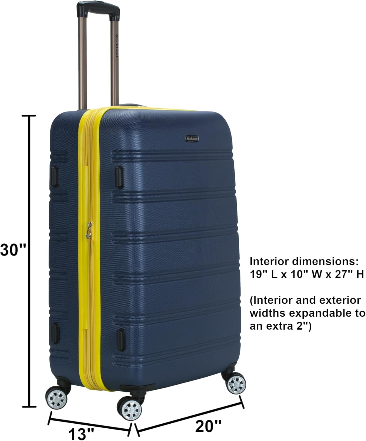 1769351881 Rockland Melbourne Hardside Expandable Spinner Wheel Luggage Charcoal Checked Large 28 Inch.jpg