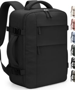 Travel Backpack for Women Man, Waterproof Personal Item Travel Bag Airline Approved Laptop Backpack Bookbag Weekender bags for Business,Travel, Work Fits 15.6 inch Laptop(Medium,Black)