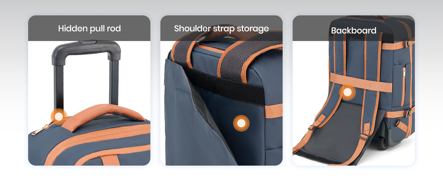vacuum compression backpack with wheels