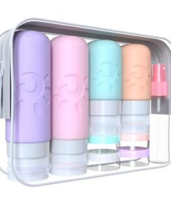 18 Pack travel Bottles for Toiletries, TSA Approved Silicone Travel Containers Leak Proof Refillable Travel Accessories for Shampoo Conditioner Lotion Body Wash(Multicolored C)