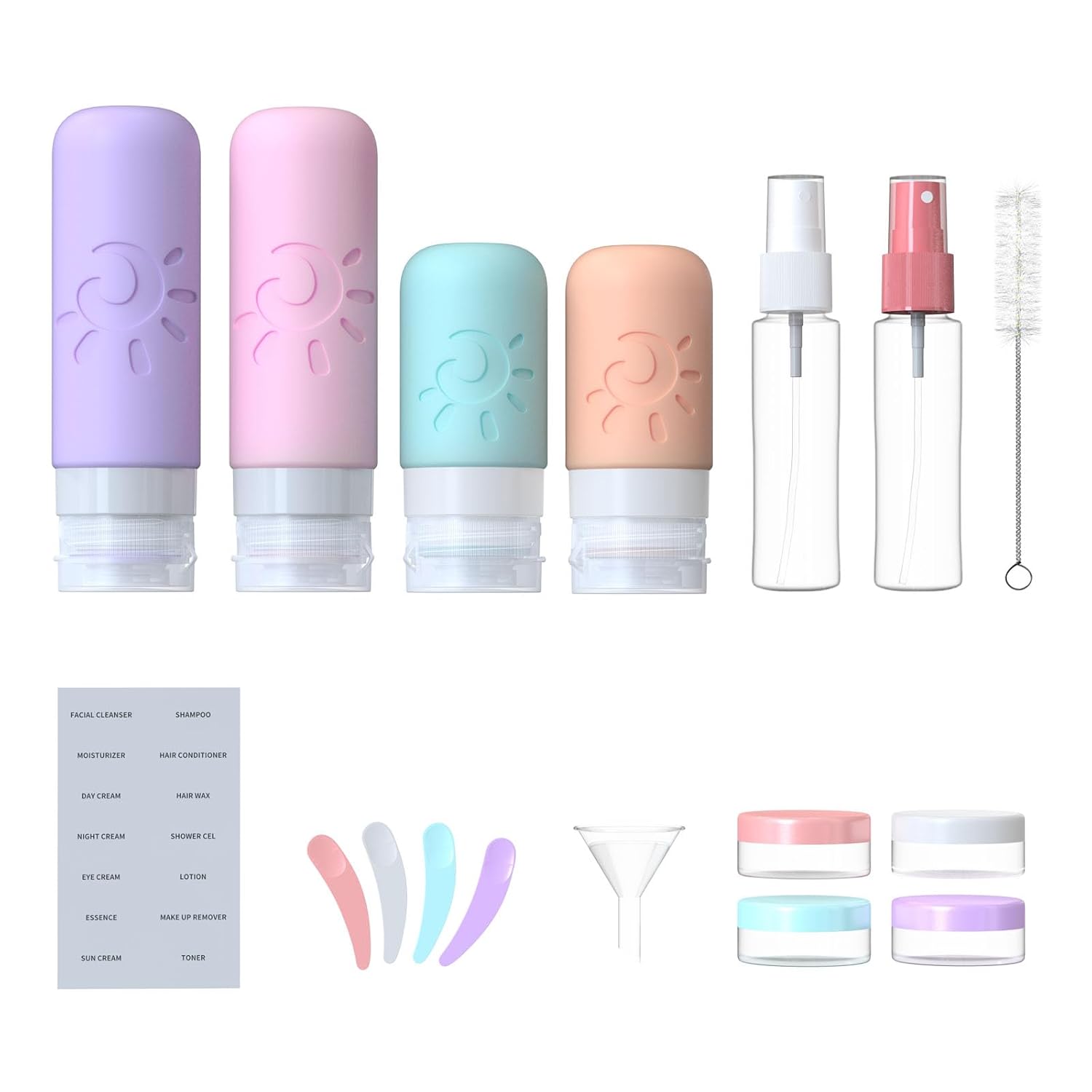 18 Pack travel Bottles for Toiletries TSA Approved Silicone Travel Containers Leak Proof Refillable Travel Accessories for Shampoo Conditioner Lotion Body WashMulticolored C.jpg