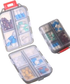 1Pack Travel Pill Organizer - 10 Compartments Pill Case, Compact and Portable Pill Box, Perfect for On-The-Go Storage, Pill Holder for Purse Gray