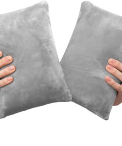 2 Pack Small Pillow, Memory Foam Mini Pillow 11 X 7 Inches for Travel, Sleeping, Nap and Neck, Knee, Lumbar Support, Tiny Cushion for Pet, Dogs (Grey)
