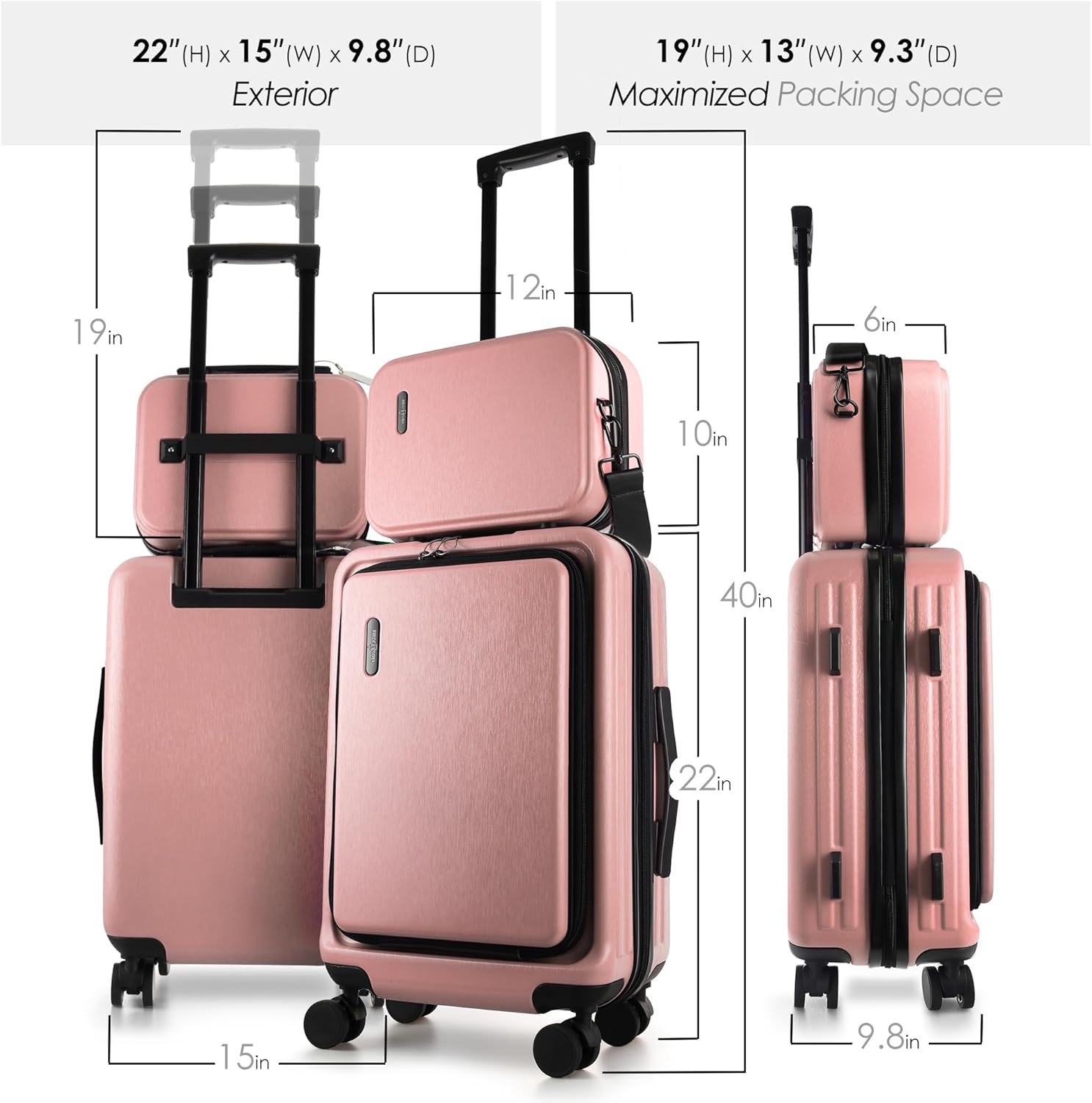 20 Inch Carry On Luggage 22x14x9 Airline Approved Carry On Suitcase with Wheels Hard shell Carry on Luggage Durable Luggage Carry On Pink Small Suitcase with Cosmetic Case.jpg