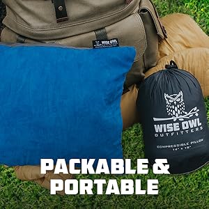 Packable portable travel camping pillow comfortable portable essential waterproof storage bag move