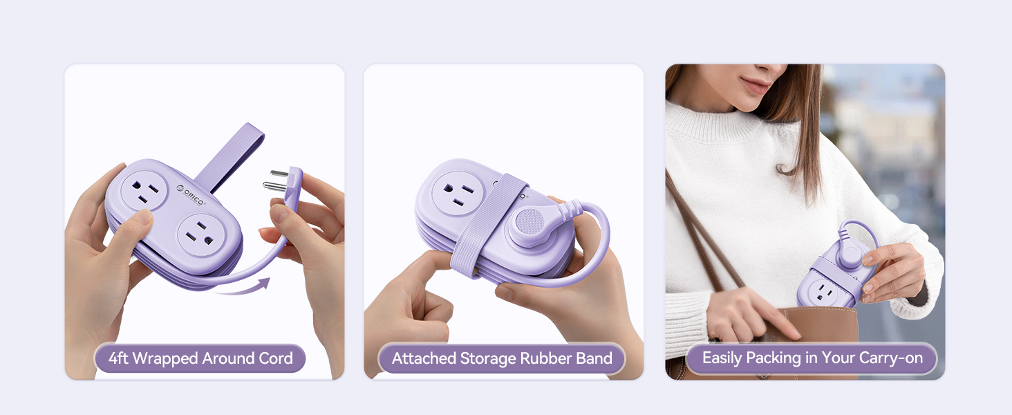 ORICO 4FT Purple Power Strip