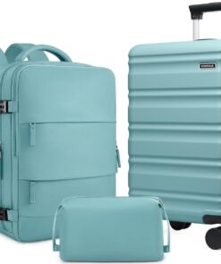 3 Piece Luggage Set 20 Inch Carry On Suitcase with Spinner Wheels, PC Hard Shell TSA Lock, Expandable & Fully Lined Interior, Airline Approved