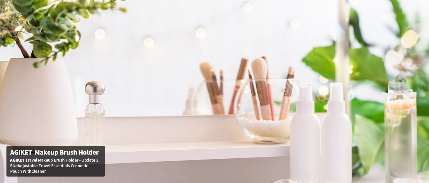 Silicone Makeup Brush Holder Travel Cosmetic Bag