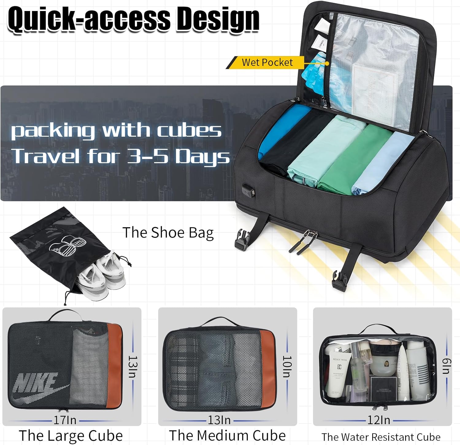 42L Travel Backpack with 4 Packing Cubes TSA Friendly Flight Approved Carry On Bag with USB Charging Port Water Resistant Weekender Business Backpack for Men Women Fits 17.3 LaptopBlack.jpg