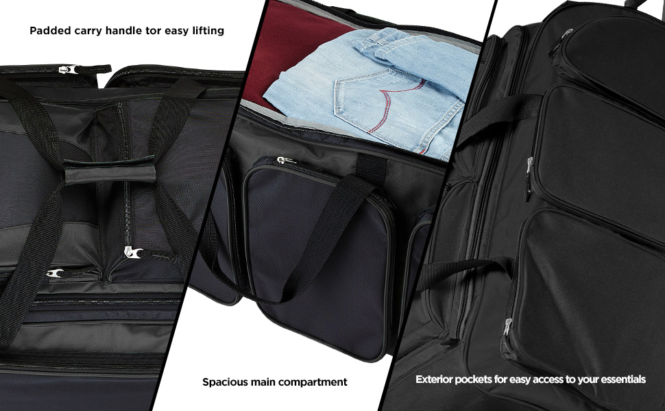 travelers club, travel, duffel bag, in-line wheels, upright bag, lightweight, organizer, adventure