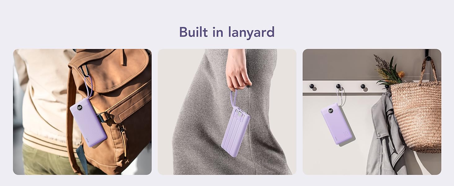 built in lanyard portable charger