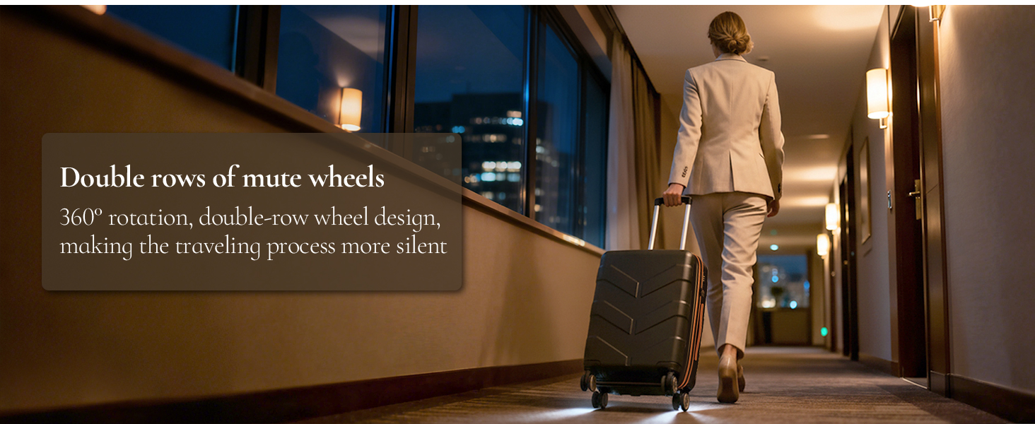 luggage with double rows of mute wheels