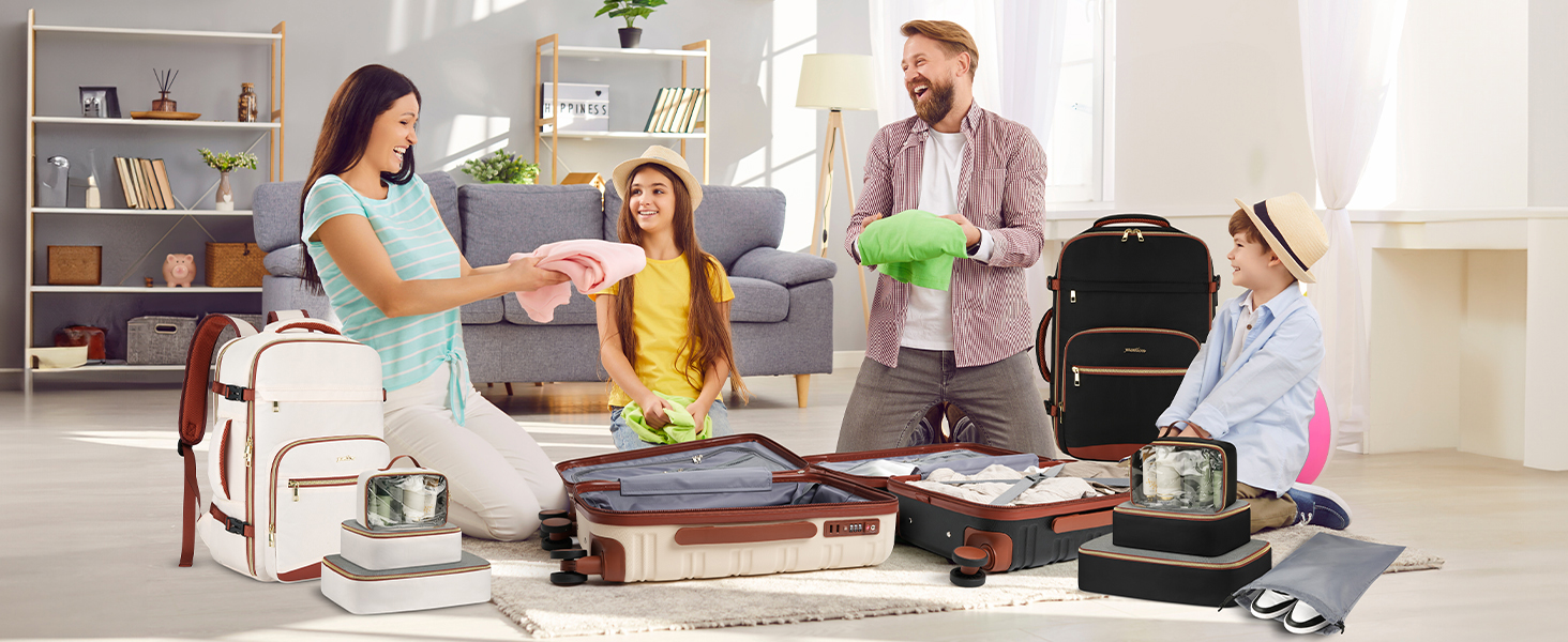 luggage set with backpack