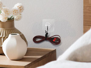 kitchen calbe tais holder charging cord organizer rubber ties beam  USB cable ties  organizer