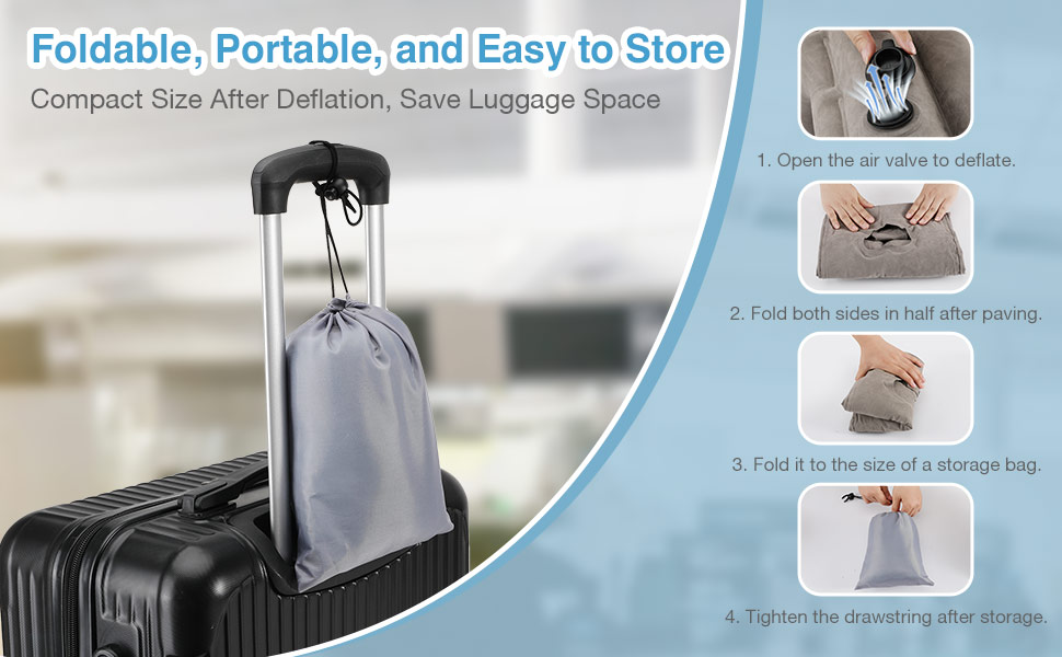 inflatable neck pillow comfortable durable pvc flocking pillow