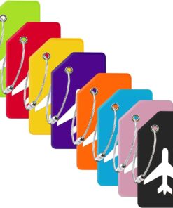 8 Pack Silicone Luggage Tag for Suitcases with Stainless Loop, TSA Approved, Privacy Protection Travel Essentials Bag Tags by Gostwo, Mixed Color