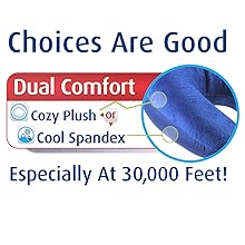 Cloudz Microbead Airplane Travel Neck Pillow include Two Sides Cozy Plush and Cool Spandex