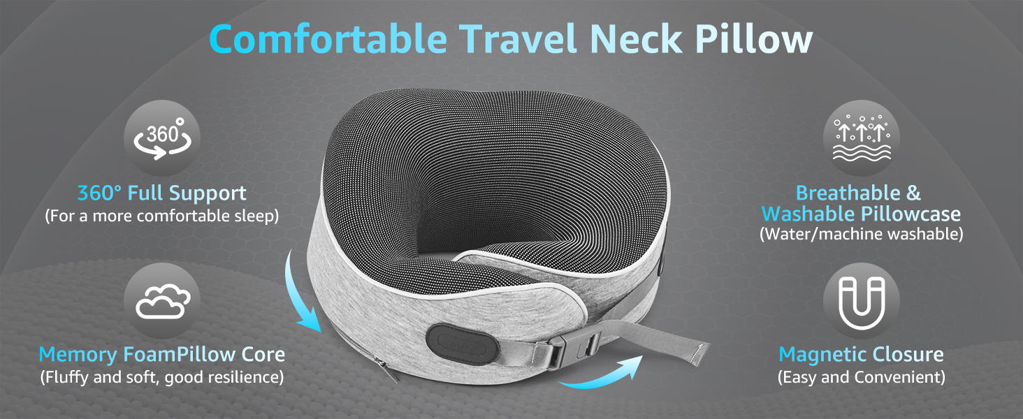 memory foam travel neck pillow
