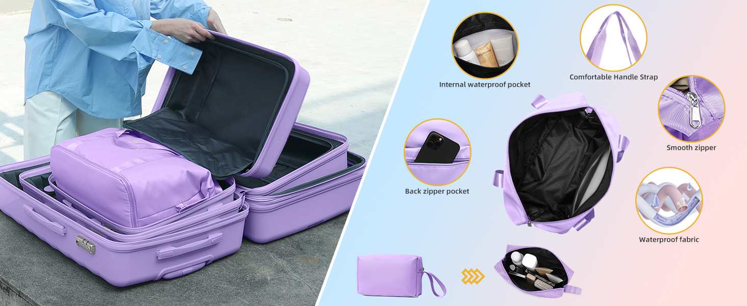 The luggage nest easily inside each other to save more space for you!