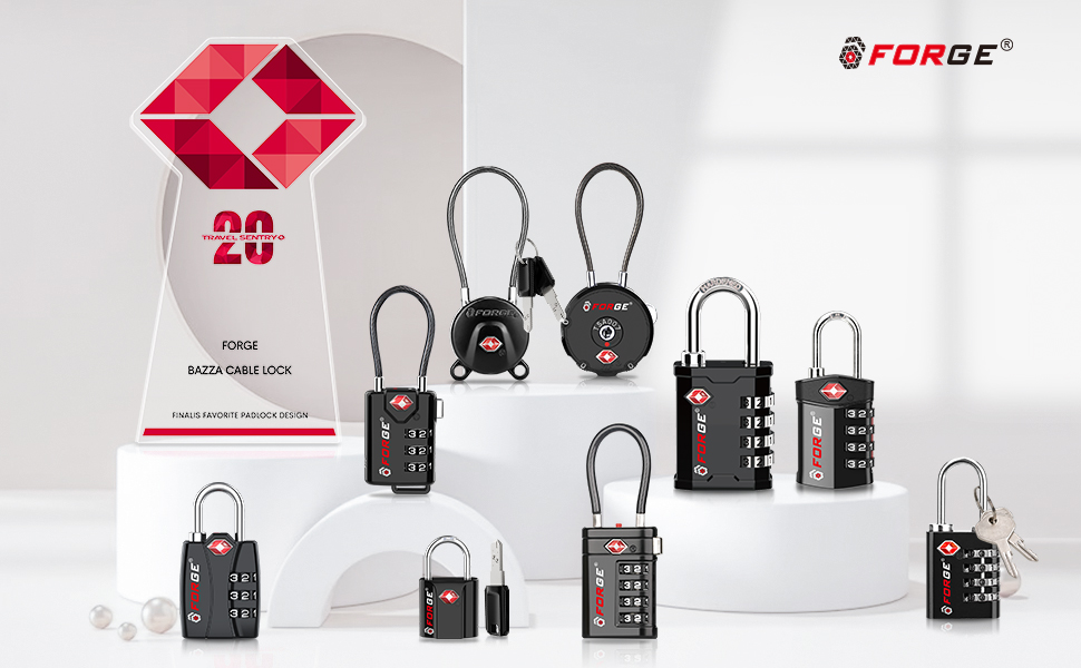Forge 9 models of  tsa approved luggage locks and the reward from travel sentry