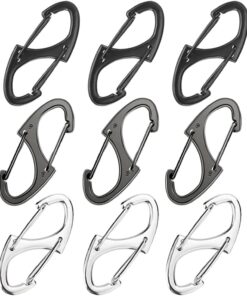 9Pcs Zipper Clip Theft Deterrent, Double Opening Lock Zipper Pull Replacement Clips, Small Carabiner Clips for Bag Luggage Pickpocket Backpack Purse Traveling Camping Suitcase