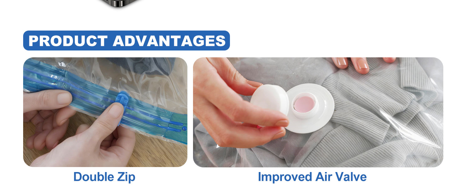 Travel Vacuum Storage Bags with USB Electronic Pump, 8 Pack Space Saver Bags for Travel and Home