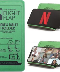 Airplane Phone Holder, Flexible Cell Phone Holder, Folding Cellphone Stand for Desk, Bed, Office, Treadmill - Airplane Gadgets for Long Travel Accessories - Plane Essentials (Green)