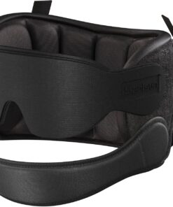 Airplane Pillow Combo with Chin Strap, Travel Pillows for Airplanes with Sleep Eye Mask, Plane Pillow for Long Flights, Car Road Trip, 360° Headrest, Stop Bobblehead, Black