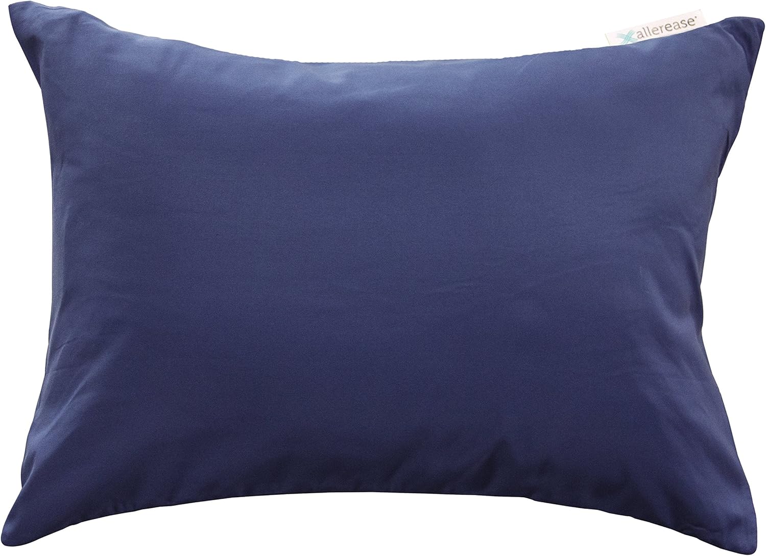 AllerEase Ultra Soft Advanced Allergy Protection Machine Washable Durable Zippered Travel Pillow Protector Size 14" x 20" Size Navy