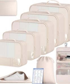 BAGAIL 9 Set Packing Cubes with Packing List Luggage Packing Organizers for Travel Accessories