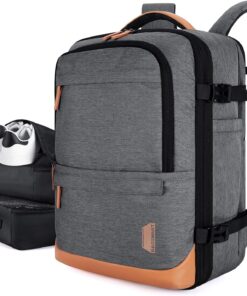 BAGSMART 37L Compression Travel Backpack, Expandable Carry On Backpack with Packing Cubes, Water Resistant Weekender Backpack Fits 17 Inch laptop, Luggage Daypack with Shoe Bag, Grey