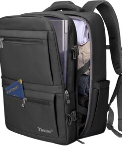 BALEINE Travel Backpack for Women Men, Large Sturdy Carry On Laptop Backpack Gifts for Business, Casual, Weekender, Hiking (Large, Black)