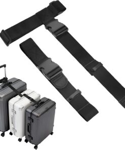 BILIONE Luggage Straps for Suitcases, Suitcase Straps to Connect There Suitcases or Add A Bag, Luggage Connector Adjustable Buckle Belt, 2Pack Black