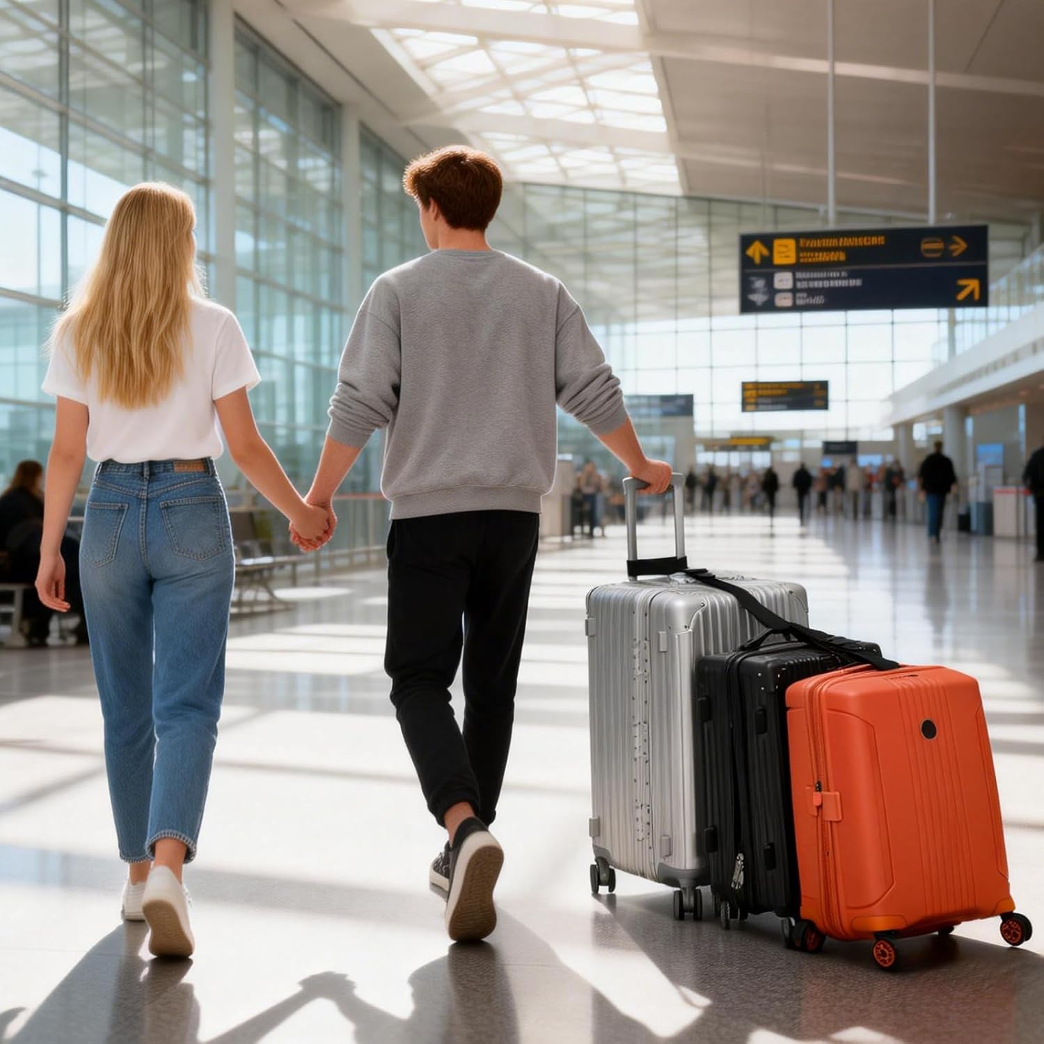 BILIONE Luggage Straps for Suitcases Suitcase Straps to Connect There Suitcases or Add A Bag Luggage Connector Adjustable Buckle Belt 2Pack Black.jpg