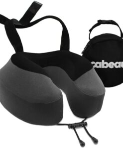 Cabeau Airplane Travel Pillow for Long Flights - Evolution S3 - Supportive Memory Foam with Seat Straps to Secure Your Head and Neck and Provides 360° Support (Steel Grey)
