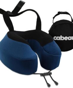 Cabeau Evolution S3 Travel Pillow – Straps to Airplane Seat – Ensures Your Head Won’t Fall Forward – Relax with Plush Memory Foam – Quick-Dry Fabric Keeps You Cool and Dry (Indigo)…