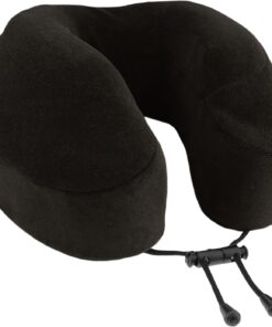 Cabeau Neck Pillow for Airplane Travel – Evolution Classic – Memory Foam U Shaped Design – Supportive for Sleeping with Adjustable Support Clasp (Midnight Black)