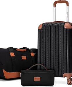 Carry On Luggage Sets 3 Piece, 20 Inch Luggage 22x14x9 Airline Approved with Wheels and TSA Lock, ABS Lightweight Hardshell Travel Suitcase Set with Duffel Bag Travel Bag for Men Women