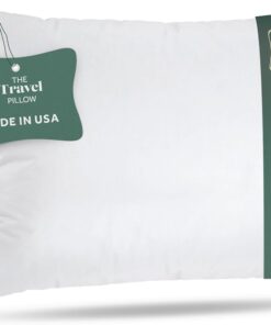 ComfyDown Goose Down Travel Pillow - Filled with 800 Fill Power European Goose Down, Egyptian 300 Thread Count 100% Cotton Cover for Plane car & Home - Made in USA (12x16)