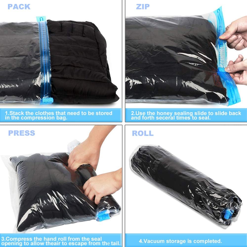 Compression Bags Travel Accessories 10 Pack Space Saver Bags No Vacuum or Pump Needed Vacuum Storage Bags for Travel Essentials Home Packing Organizers Blue.jpg