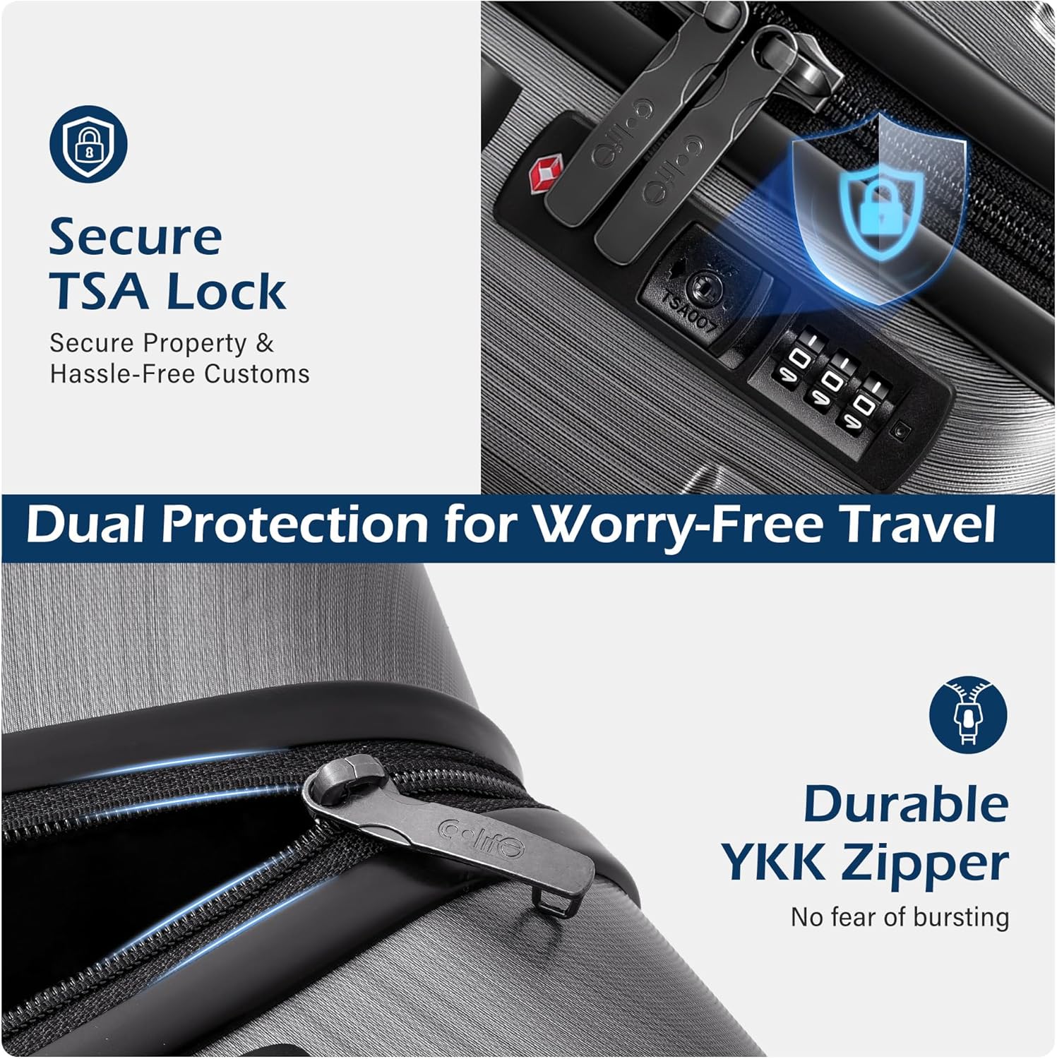 Coolife Expandable Large Checked Luggage Hardside PCABS Suitcase with TSA Lock Lightweight Rolling Carry On with Spinner WheelsCharcoal 28in.jpg