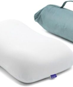 Cushion Lab Travel Deep Sleep Pillow – Compact Memory Foam Neck Pillow for Sleeping, Portable Pillow for Hotels, Camping, Side & Back Sleepers, On-The-Go – Wellness Green